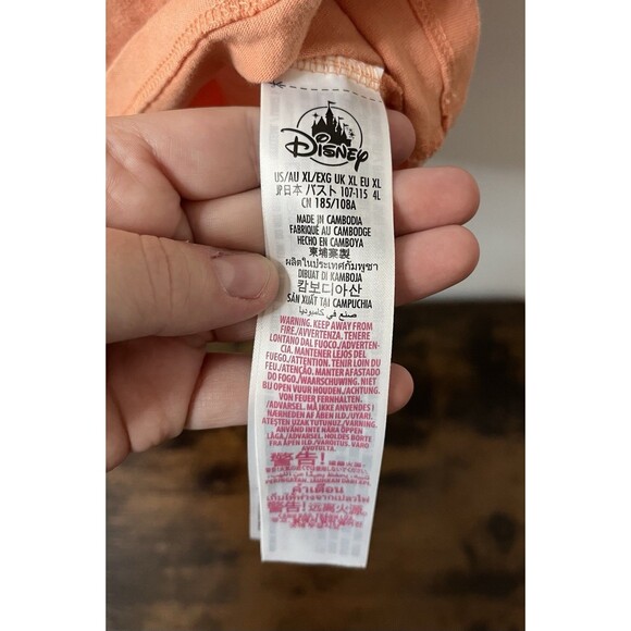 Mickey Mouse Walt Disney World Adult Peach Tank Top Size XL Excellent - Picture 2 of 3